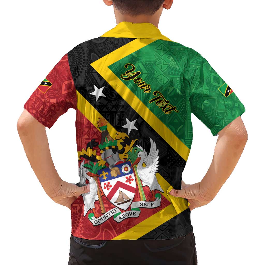 Personalized Saint Kitts and Nevis Culturama Family Matching Short Sleeve Bodycon Dress and Hawaiian Shirt African Pattern - Wonder Print Shop