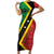Personalized Saint Kitts and Nevis Culturama Family Matching Short Sleeve Bodycon Dress and Hawaiian Shirt African Pattern - Wonder Print Shop