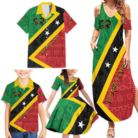 Personalized Saint Kitts and Nevis Culturama Family Matching Summer Maxi Dress and Hawaiian Shirt African Pattern - Wonder Print Shop