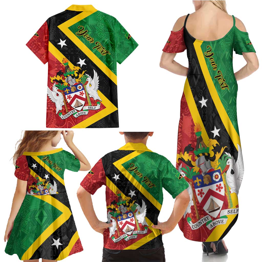 Personalized Saint Kitts and Nevis Culturama Family Matching Summer Maxi Dress and Hawaiian Shirt African Pattern - Wonder Print Shop