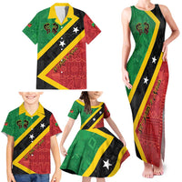 Personalized Saint Kitts and Nevis Culturama Family Matching Tank Maxi Dress and Hawaiian Shirt African Pattern - Wonder Print Shop