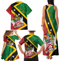 Personalized Saint Kitts and Nevis Culturama Family Matching Tank Maxi Dress and Hawaiian Shirt African Pattern - Wonder Print Shop