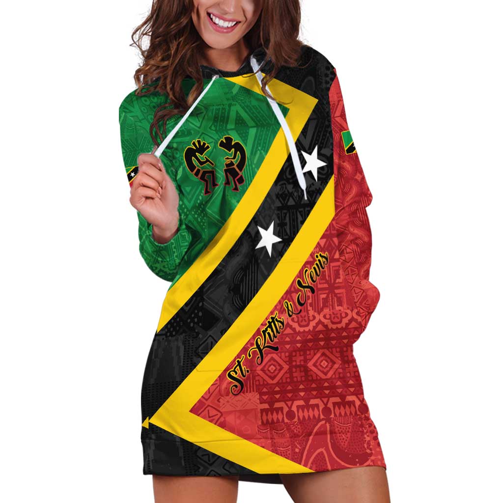 Personalized Saint Kitts and Nevis Culturama Hoodie Dress African Pattern - Wonder Print Shop