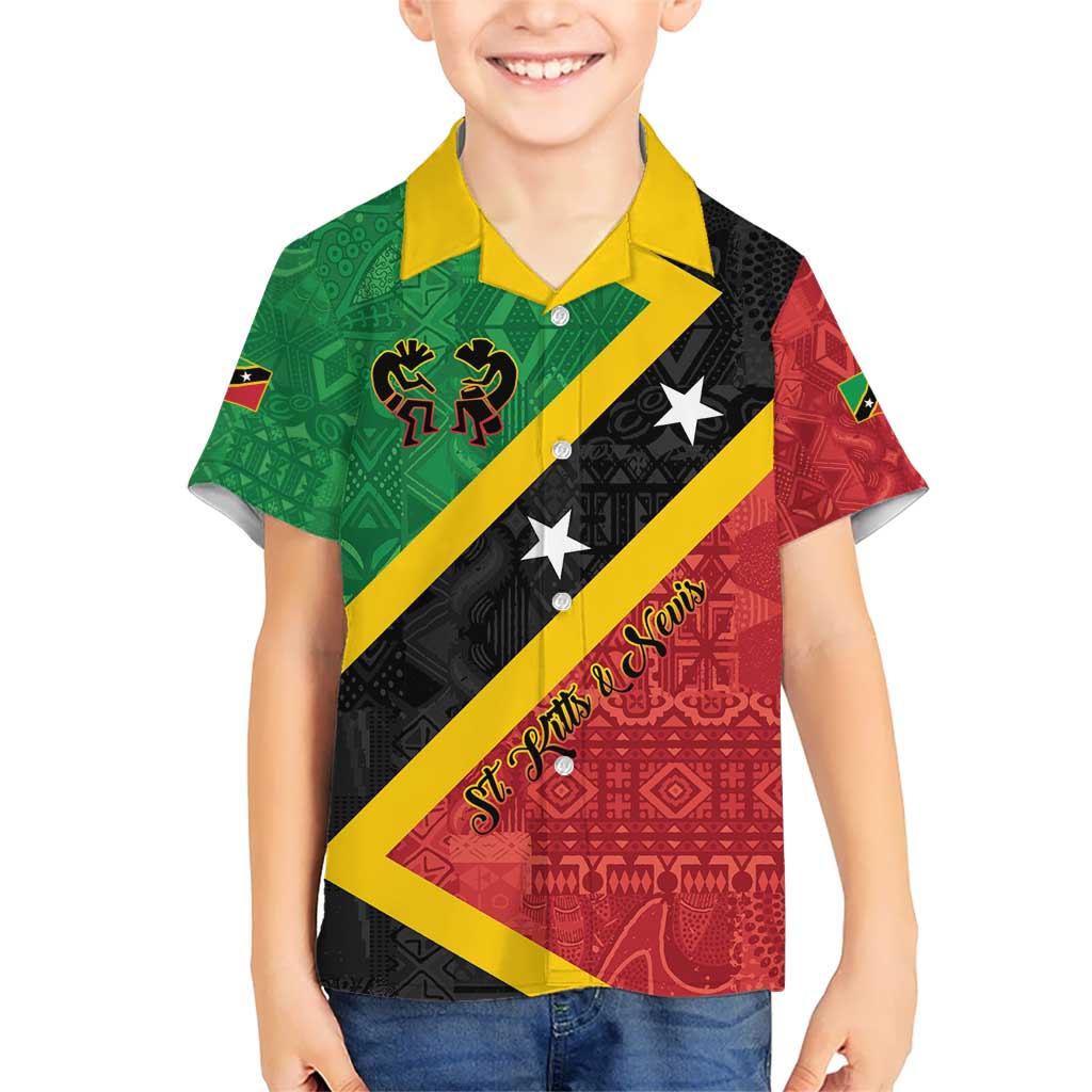 Personalized Saint Kitts and Nevis Culturama Kid Hawaiian Shirt African Pattern - Wonder Print Shop