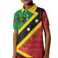 Personalized Saint Kitts and Nevis Culturama Kid Polo Shirt African Pattern - Wonder Print Shop
