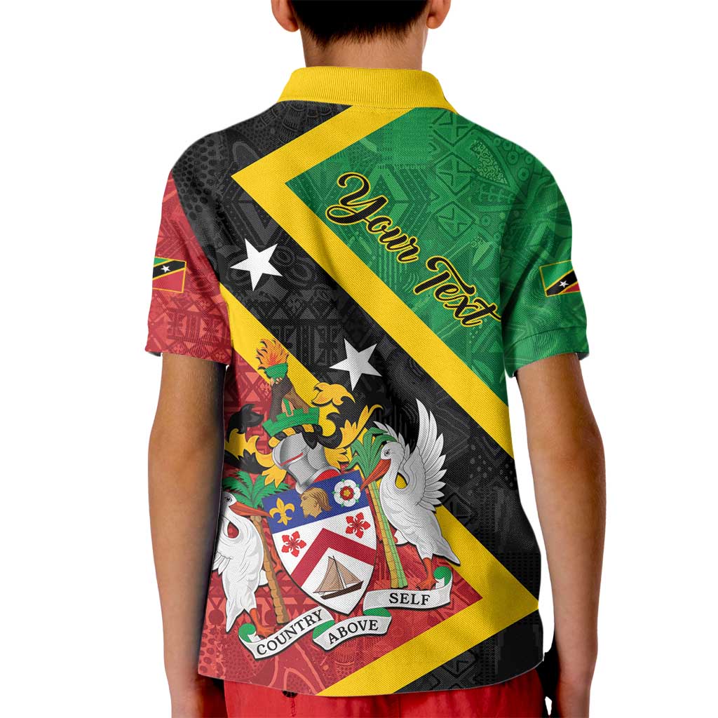 Personalized Saint Kitts and Nevis Culturama Kid Polo Shirt African Pattern - Wonder Print Shop