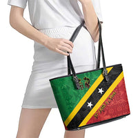 Saint Kitts and Nevis Culturama Leather Tote Bag African Pattern - Wonder Print Shop