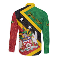 Personalized Saint Kitts and Nevis Culturama Long Sleeve Button Shirt African Pattern - Wonder Print Shop