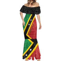 Personalized Saint Kitts and Nevis Culturama Mermaid Dress African Pattern - Wonder Print Shop