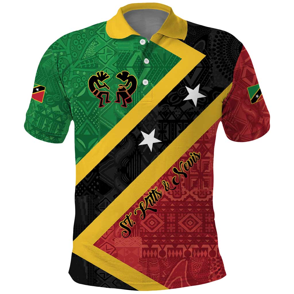 Personalized Saint Kitts and Nevis Culturama Polo Shirt African Pattern - Wonder Print Shop