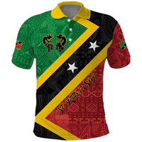 Personalized Saint Kitts and Nevis Culturama Polo Shirt African Pattern - Wonder Print Shop