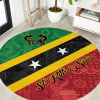 Saint Kitts and Nevis Culturama Round Carpet African Pattern - Wonder Print Shop