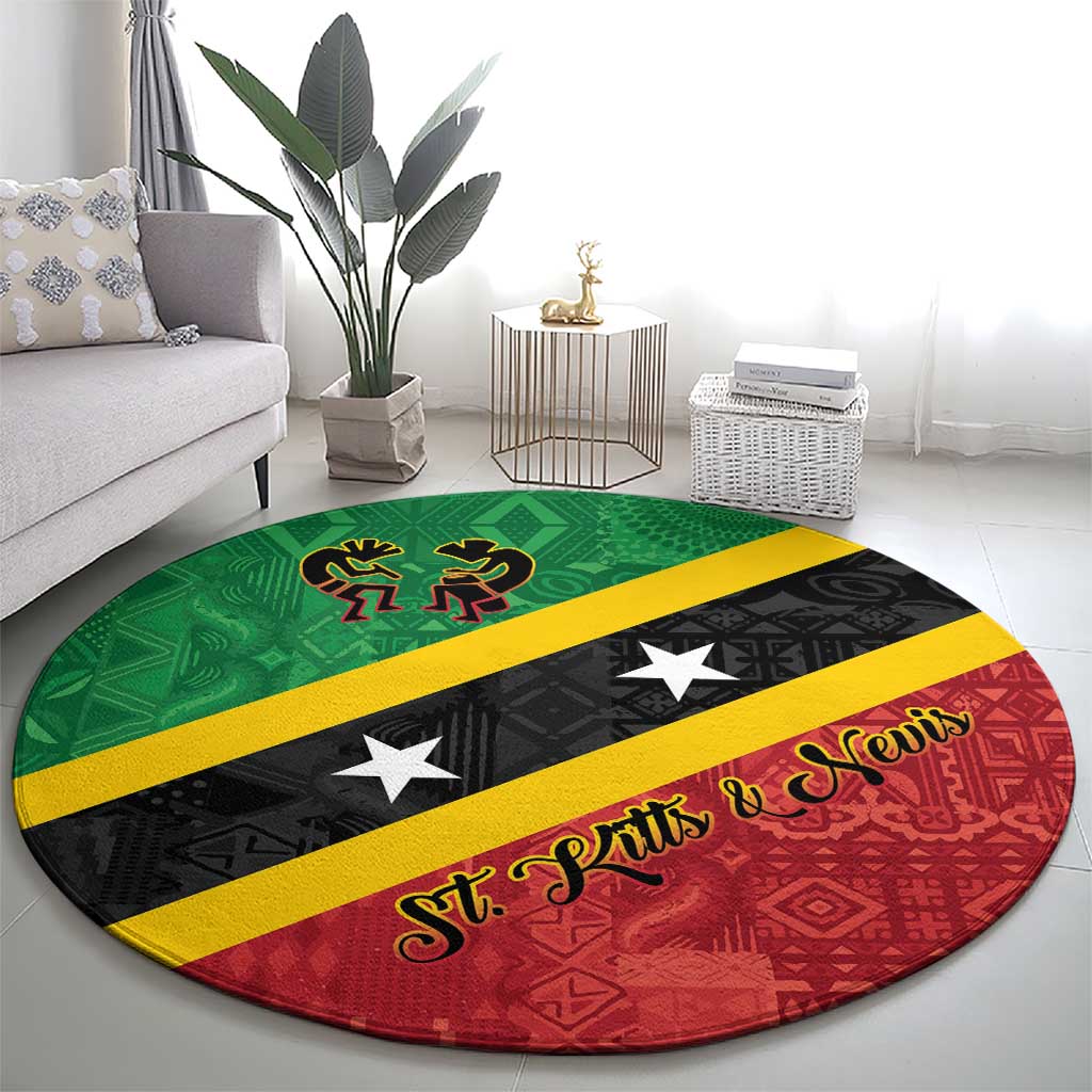 Saint Kitts and Nevis Culturama Round Carpet African Pattern - Wonder Print Shop