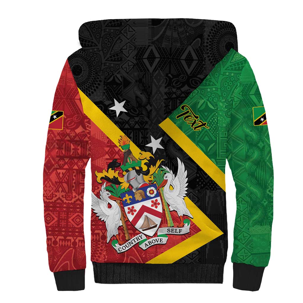 Personalized Saint Kitts and Nevis Culturama Sherpa Hoodie African Pattern - Wonder Print Shop