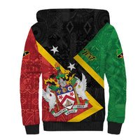 Personalized Saint Kitts and Nevis Culturama Sherpa Hoodie African Pattern - Wonder Print Shop