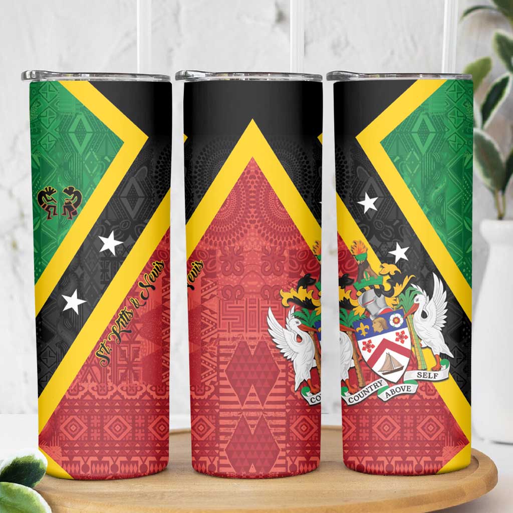 Saint Kitts and Nevis Culturama Skinny Tumbler African Pattern - Wonder Print Shop