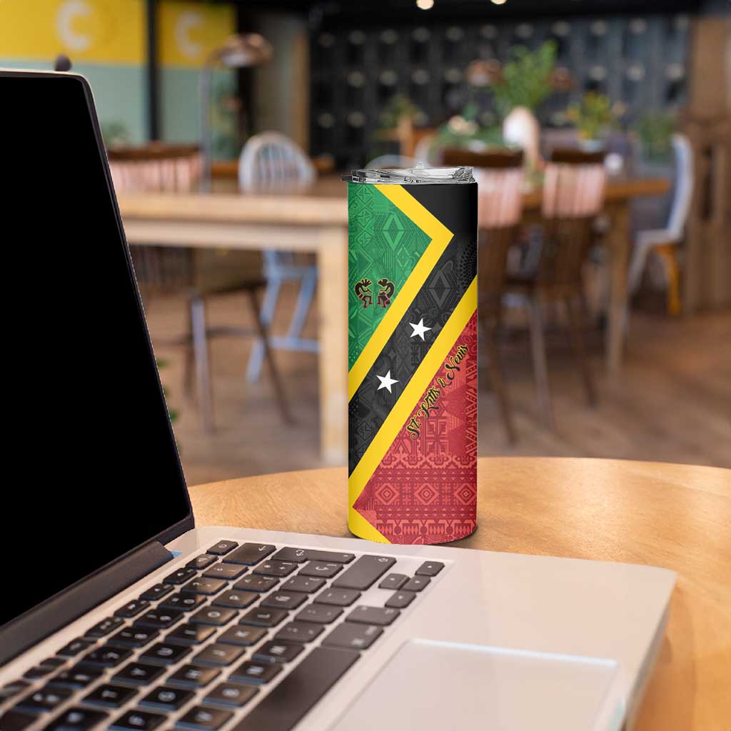 Saint Kitts and Nevis Culturama Skinny Tumbler African Pattern - Wonder Print Shop