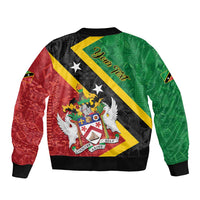 Personalized Saint Kitts and Nevis Culturama Sleeve Zip Bomber Jacket African Pattern - Wonder Print Shop