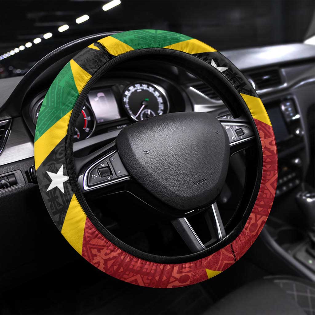 Saint Kitts and Nevis Culturama Steering Wheel Cover African Pattern - Wonder Print Shop