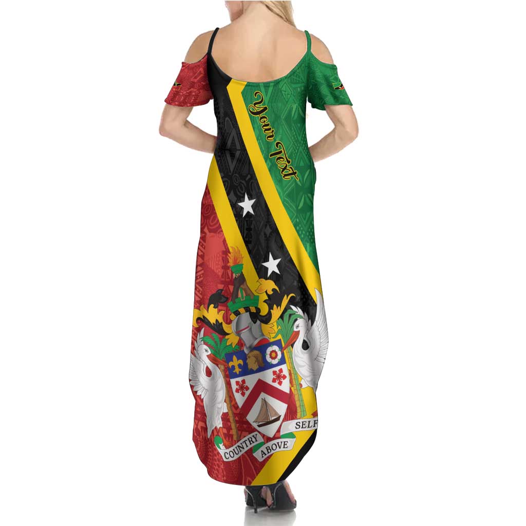 Personalized Saint Kitts and Nevis Culturama Summer Maxi Dress African Pattern - Wonder Print Shop