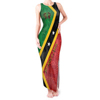 Personalized Saint Kitts and Nevis Culturama Tank Maxi Dress African Pattern - Wonder Print Shop