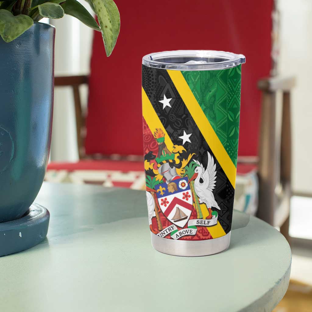 Saint Kitts and Nevis Culturama Tumbler Cup African Pattern - Wonder Print Shop