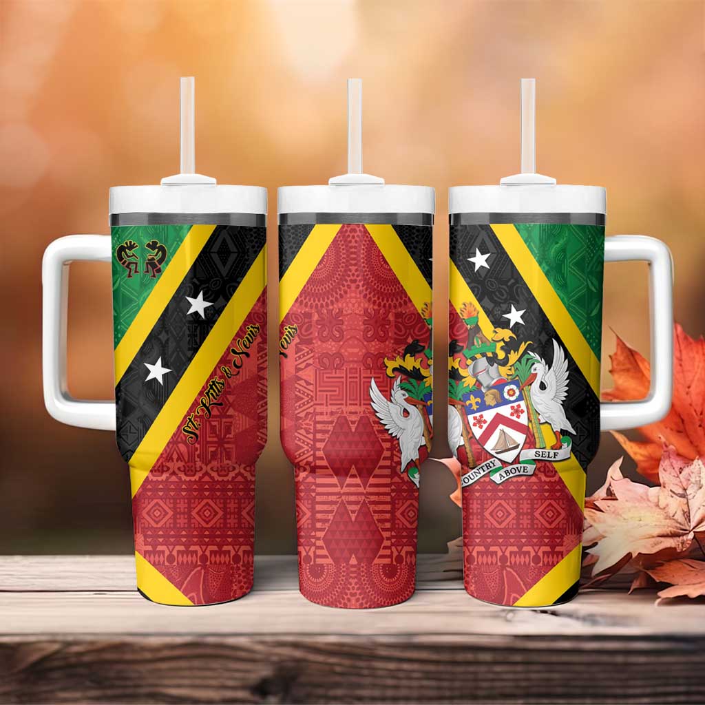 Saint Kitts and Nevis Culturama Tumbler With Handle African Pattern - Wonder Print Shop