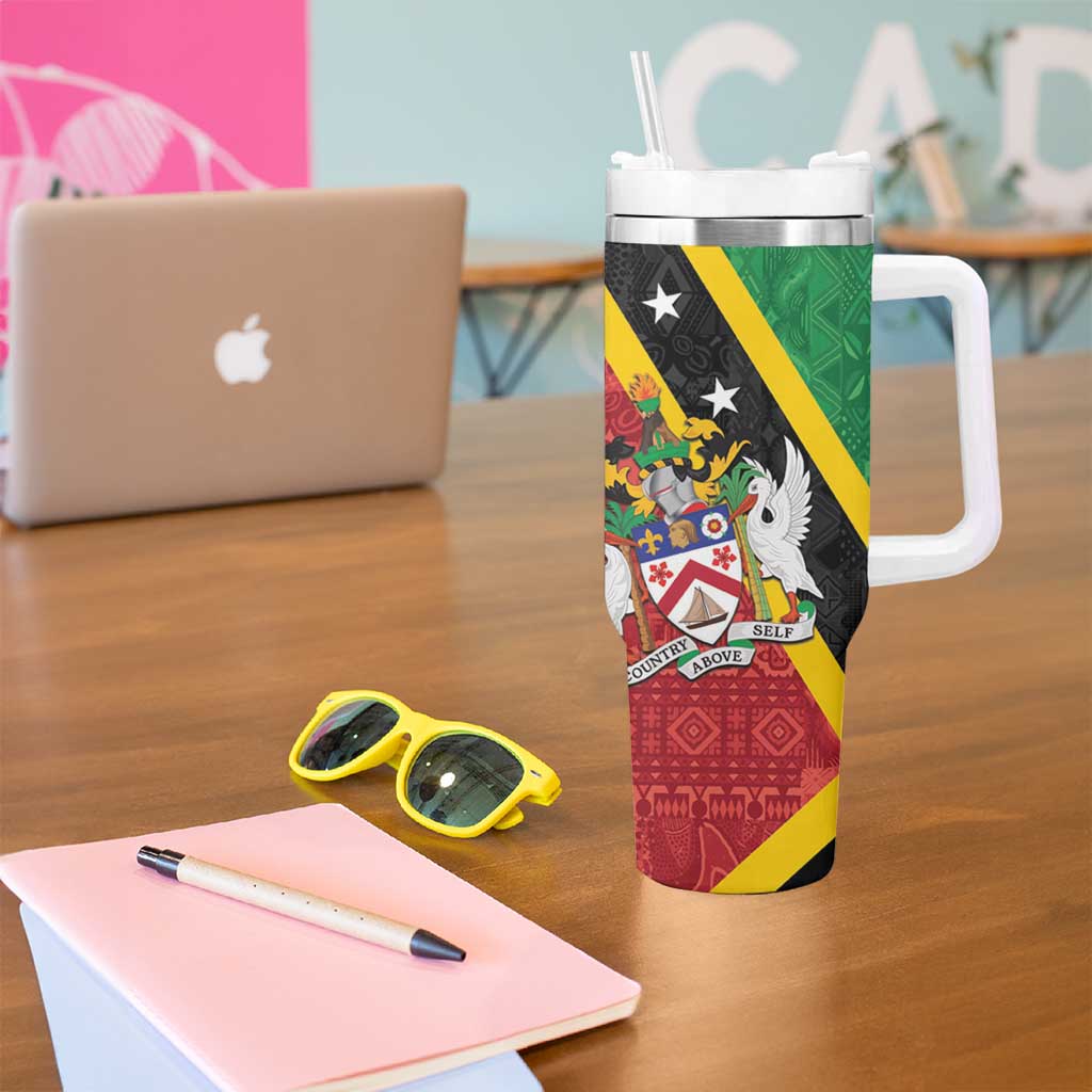 Saint Kitts and Nevis Culturama Tumbler With Handle African Pattern - Wonder Print Shop