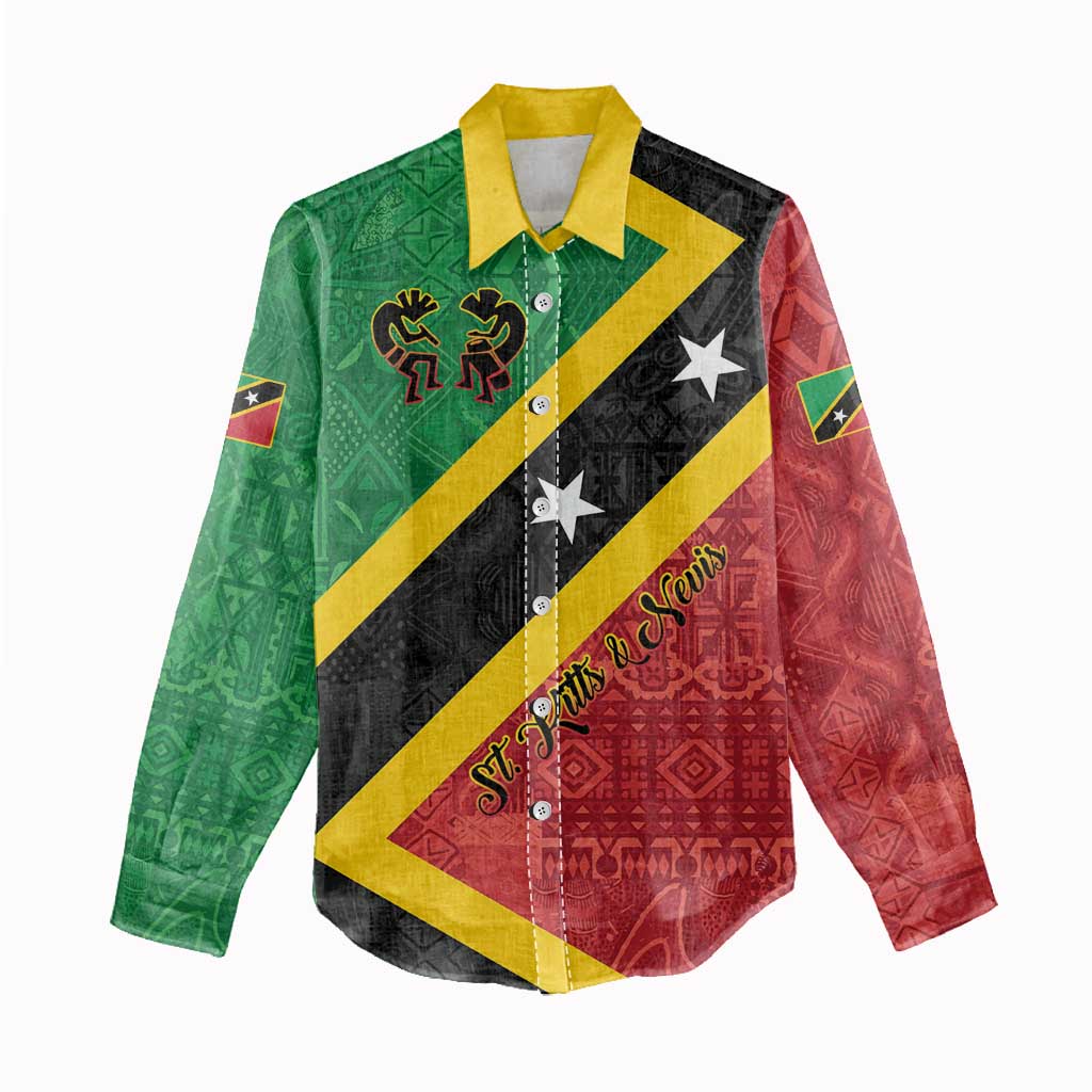Personalized Saint Kitts and Nevis Culturama Women Casual Shirt African Pattern - Wonder Print Shop