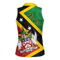 Personalized Saint Kitts and Nevis Culturama Women Sleeveless Polo Shirt African Pattern - Wonder Print Shop