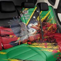 Saint Kitts and Nevis Pelican Back Car Seat Cover Royal Poinciana Flowers - Wonder Print Shop