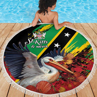 Saint Kitts and Nevis Pelican Beach Blanket Royal Poinciana Flowers - Wonder Print Shop