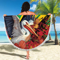 Saint Kitts and Nevis Pelican Beach Blanket Royal Poinciana Flowers - Wonder Print Shop