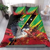 Saint Kitts and Nevis Pelican Bedding Set Royal Poinciana Flowers - Wonder Print Shop