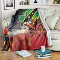 Saint Kitts and Nevis Pelican Blanket Royal Poinciana Flowers - Wonder Print Shop