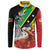 Personalized Saint Kitts and Nevis Pelican Button Sweatshirt Royal Poinciana Flowers - Wonder Print Shop