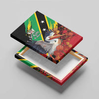 Saint Kitts and Nevis Pelican Canvas Wall Art Royal Poinciana Flowers - Wonder Print Shop
