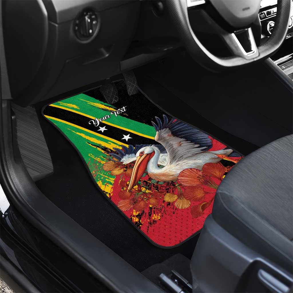 Saint Kitts and Nevis Pelican Car Mats Royal Poinciana Flowers - Wonder Print Shop