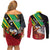 Personalized Saint Kitts and Nevis Pelican Couples Matching Off Shoulder Short Dress and Long Sleeve Button Shirt Royal Poinciana Flowers - Wonder Print Shop