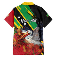 Personalized Saint Kitts and Nevis Pelican Family Matching Long Sleeve Bodycon Dress and Hawaiian Shirt Royal Poinciana Flowers - Wonder Print Shop