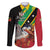Personalized Saint Kitts and Nevis Pelican Family Matching Off The Shoulder Long Sleeve Dress and Hawaiian Shirt Royal Poinciana Flowers - Wonder Print Shop