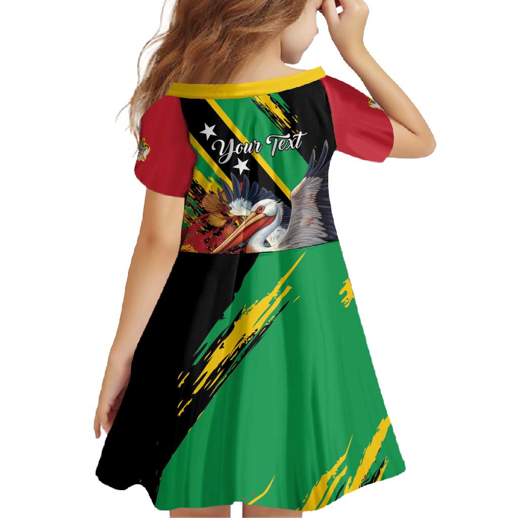 Personalized Saint Kitts and Nevis Pelican Family Matching Off Shoulder Maxi Dress and Hawaiian Shirt Royal Poinciana Flowers - Wonder Print Shop