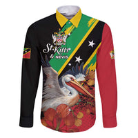 Personalized Saint Kitts and Nevis Pelican Family Matching Puletasi and Hawaiian Shirt Royal Poinciana Flowers - Wonder Print Shop