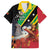 Personalized Saint Kitts and Nevis Pelican Family Matching Short Sleeve Bodycon Dress and Hawaiian Shirt Royal Poinciana Flowers - Wonder Print Shop