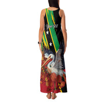 Personalized Saint Kitts and Nevis Pelican Family Matching Tank Maxi Dress and Hawaiian Shirt Royal Poinciana Flowers - Wonder Print Shop