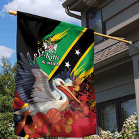 Saint Kitts and Nevis Pelican Garden Flag Royal Poinciana Flowers - Wonder Print Shop