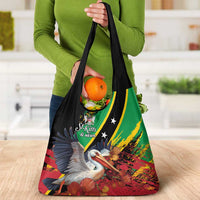 Saint Kitts and Nevis Pelican Grocery Bag Royal Poinciana Flowers - Wonder Print Shop