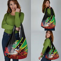 Saint Kitts and Nevis Pelican Grocery Bag Royal Poinciana Flowers - Wonder Print Shop