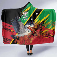 Saint Kitts and Nevis Pelican Hooded Blanket Royal Poinciana Flowers - Wonder Print Shop