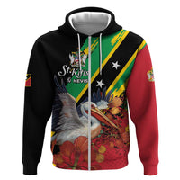 Personalized Saint Kitts and Nevis Pelican Hoodie Royal Poinciana Flowers - Wonder Print Shop